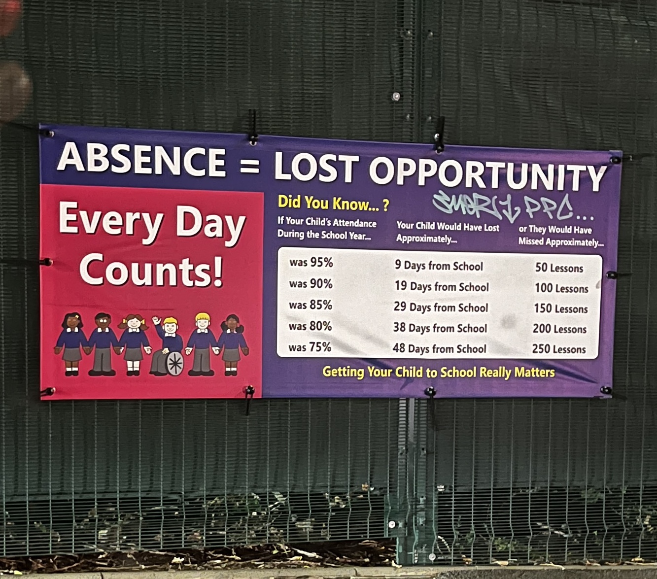 School attendance banner